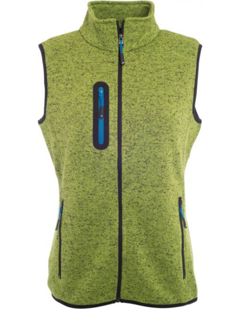 Vestă tricotată din fleece pentru femei cu guler ridicat